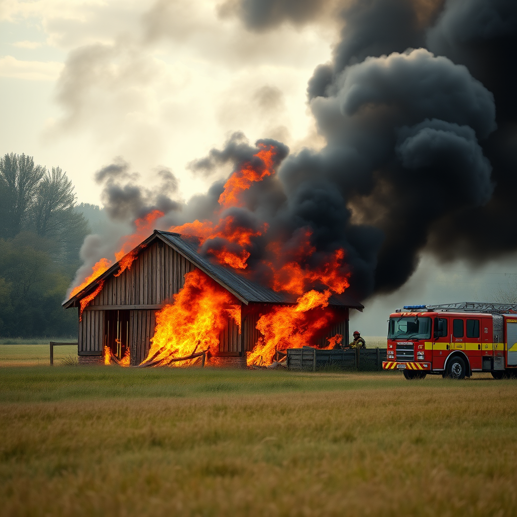 Oxfordshire crews battle roaring barn blaze in rural village